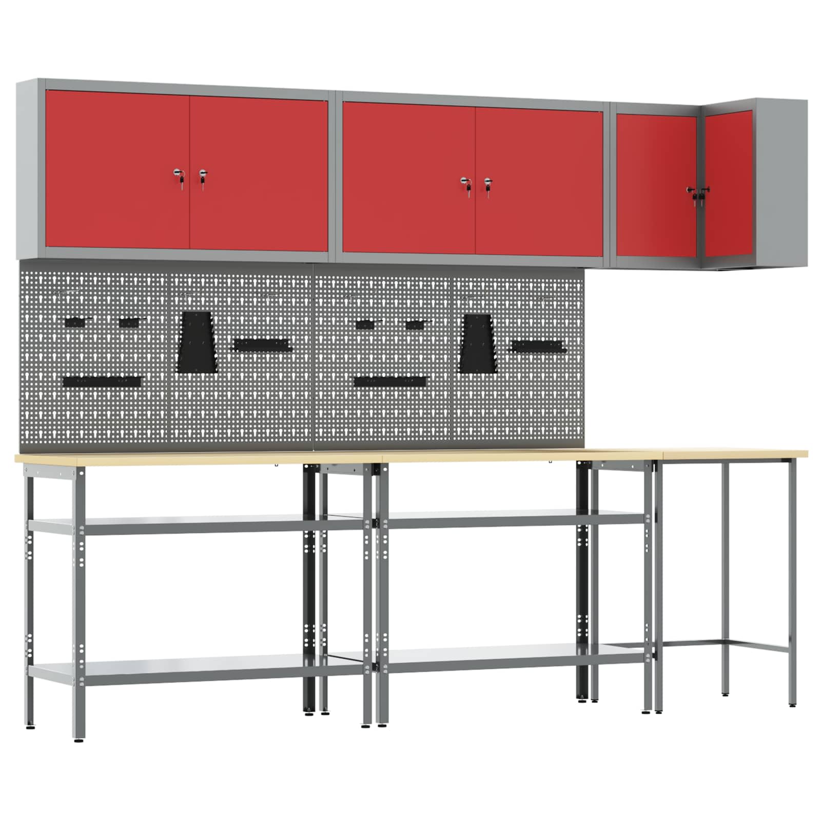 Arbeitsschrankset Mit Schubladen 5 Pcs Und Grau
