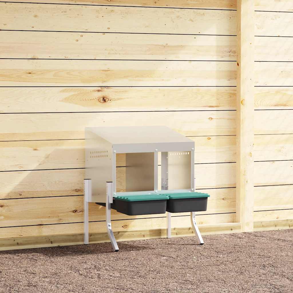 Hühner-Nistkasten 3 Fächer Mit Beinen Verzinkter Stahl