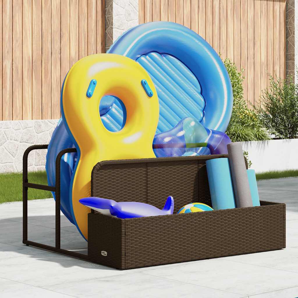 Pool Aufbewahrungsbehälter 110X100X57 Cm Poly Rattan