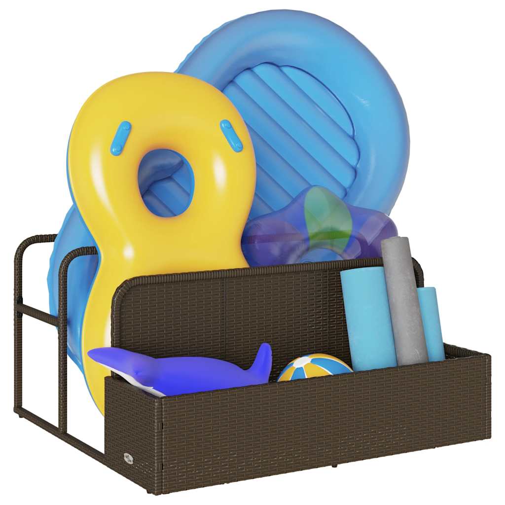 Pool Aufbewahrungsbehälter 110X100X57 Cm Poly Rattan
