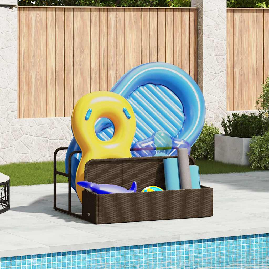 Pool Aufbewahrungsbehälter 110X100X57 Cm Poly Rattan