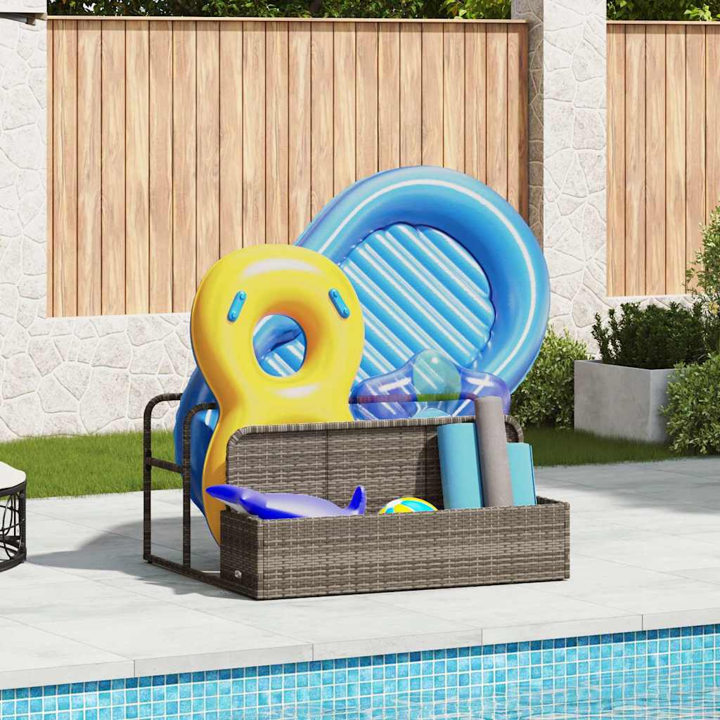 Pool Aufbewahrungsbehälter 110X100X57 Cm Poly Rattan
