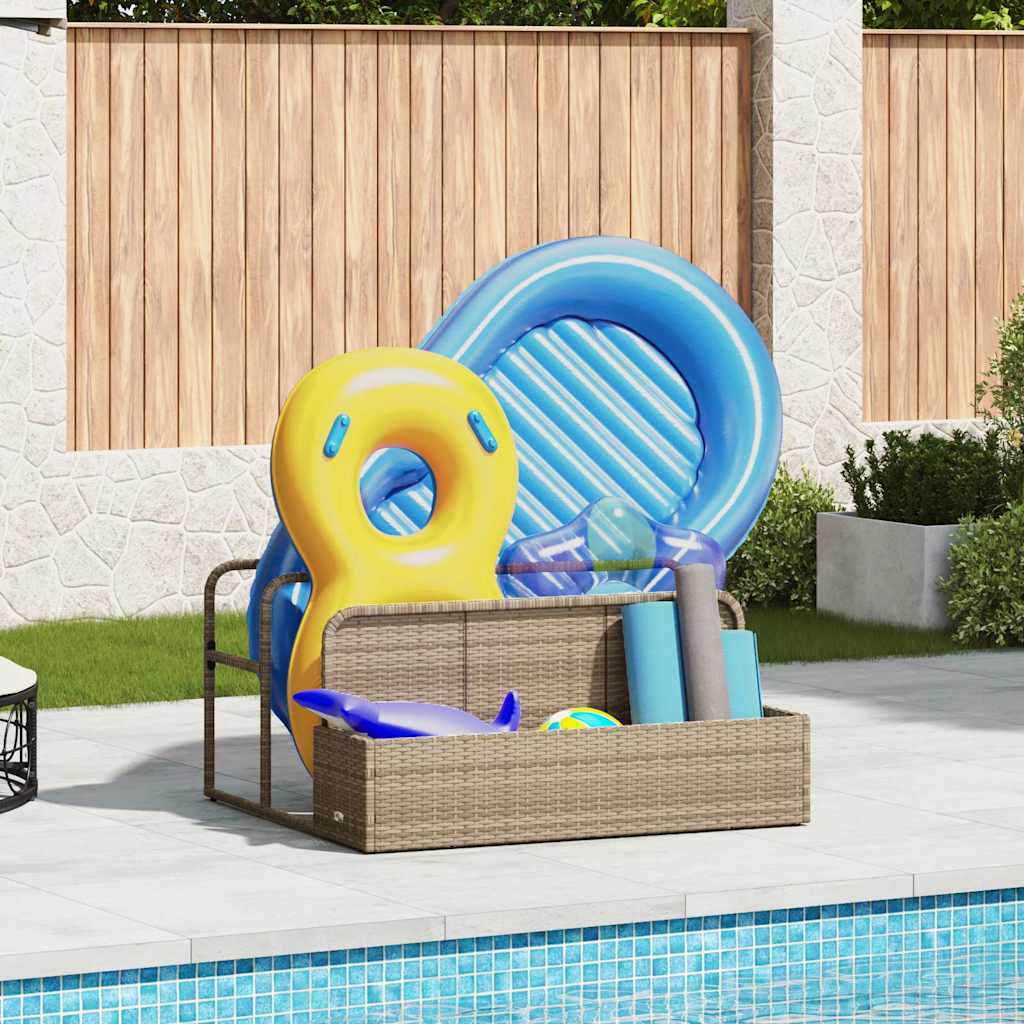 Pool Aufbewahrungsbehälter 110X100X57 Cm Poly Rattan