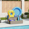 Pool Aufbewahrungsbehälter 110X100X57 Cm Poly Rattan