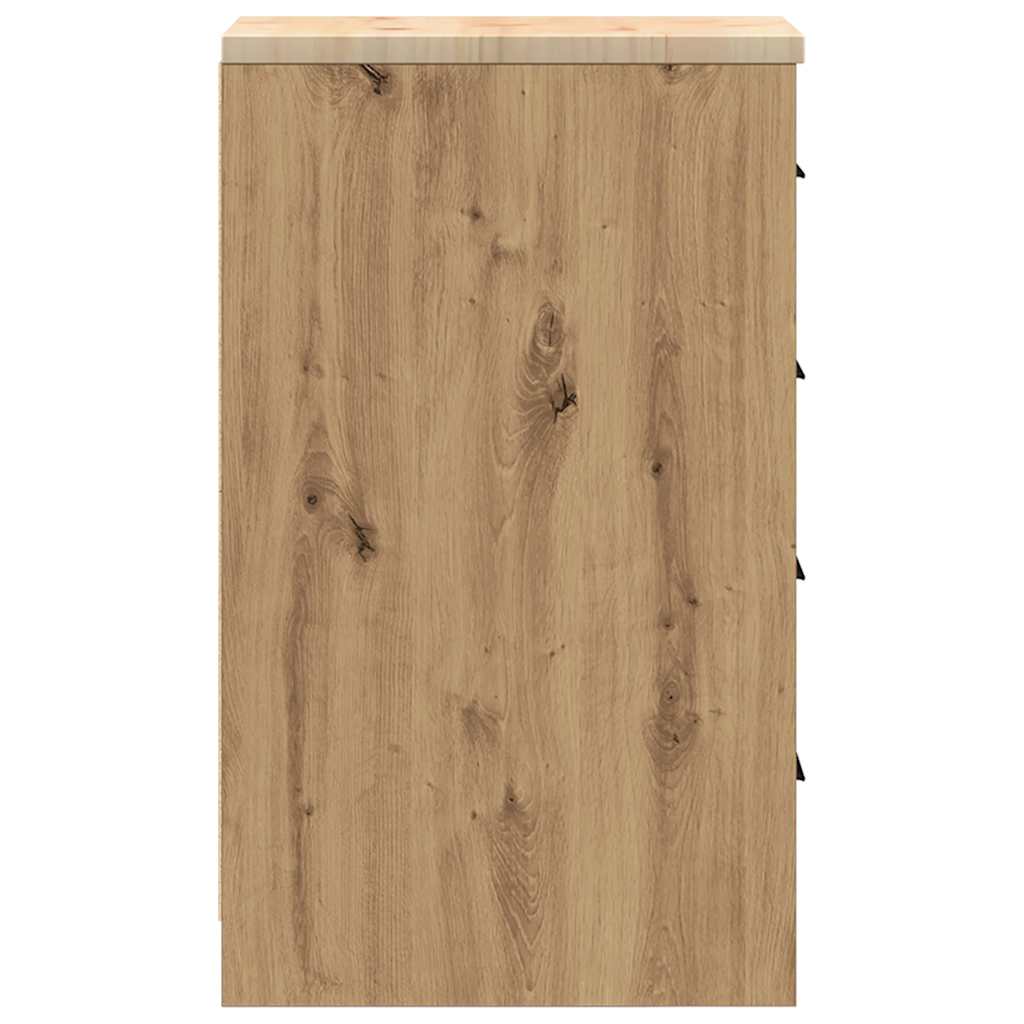 Garagen-Aufbewahrungsschrank Massivholz Kiefer Artisan-Eiche