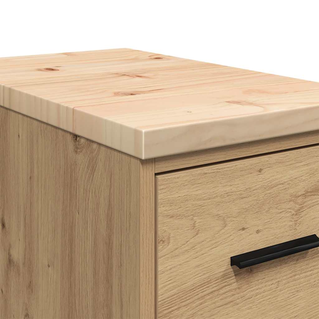 Garagen-Aufbewahrungsschrank Massivholz Kiefer Artisan-Eiche