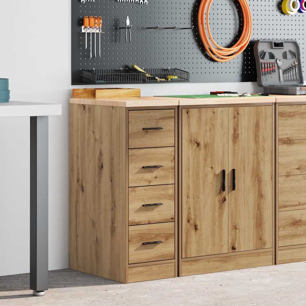 Garagen-Aufbewahrungsschrank Massivholz Kiefer Artisan-Eiche