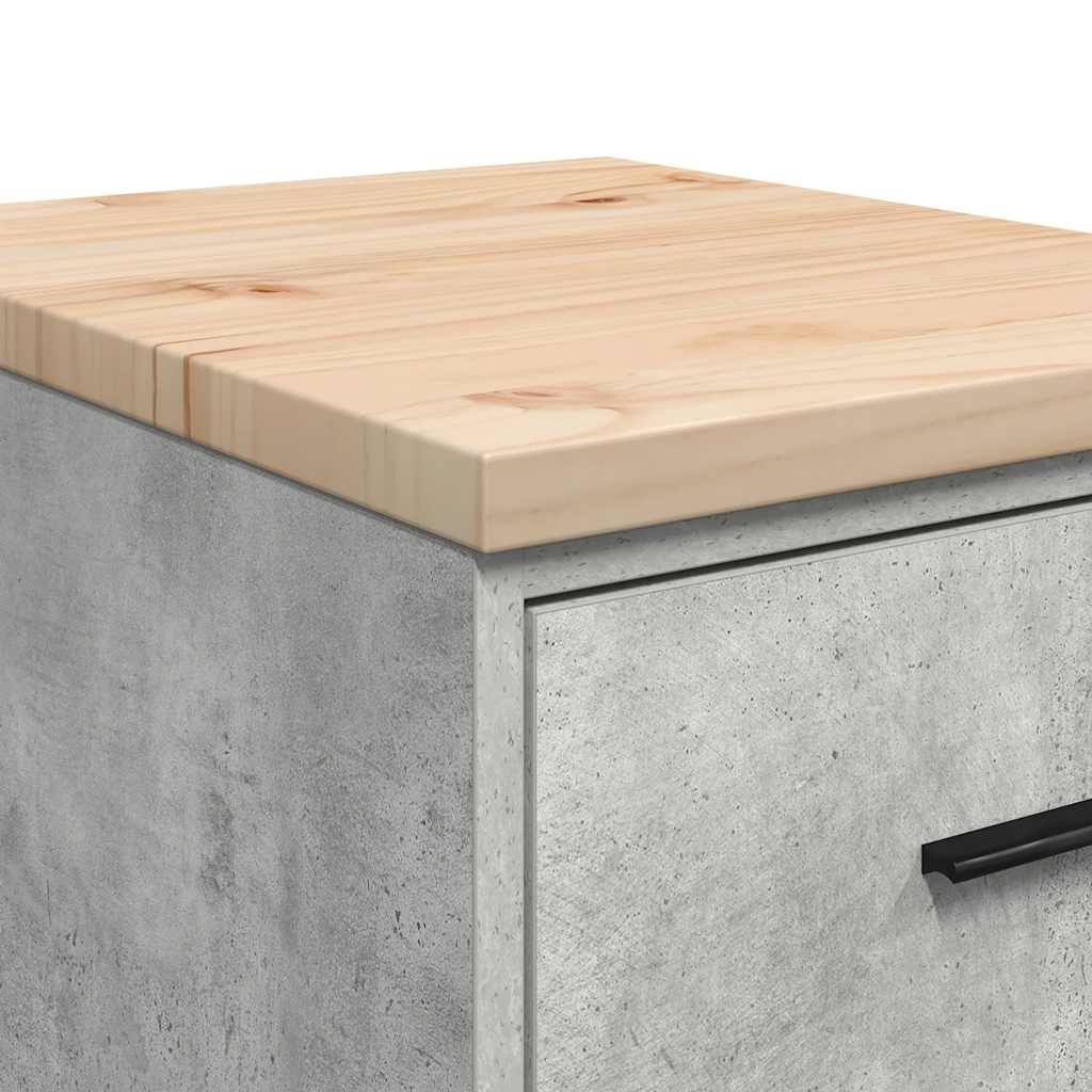Garagen-Aufbewahrungsschrank Massivholz Kiefer Betongrau