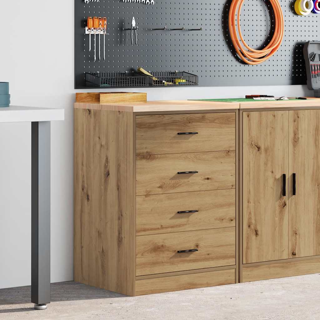 Garagen-Aufbewahrungsschrank Massivholz Kiefer Artisan-Eiche