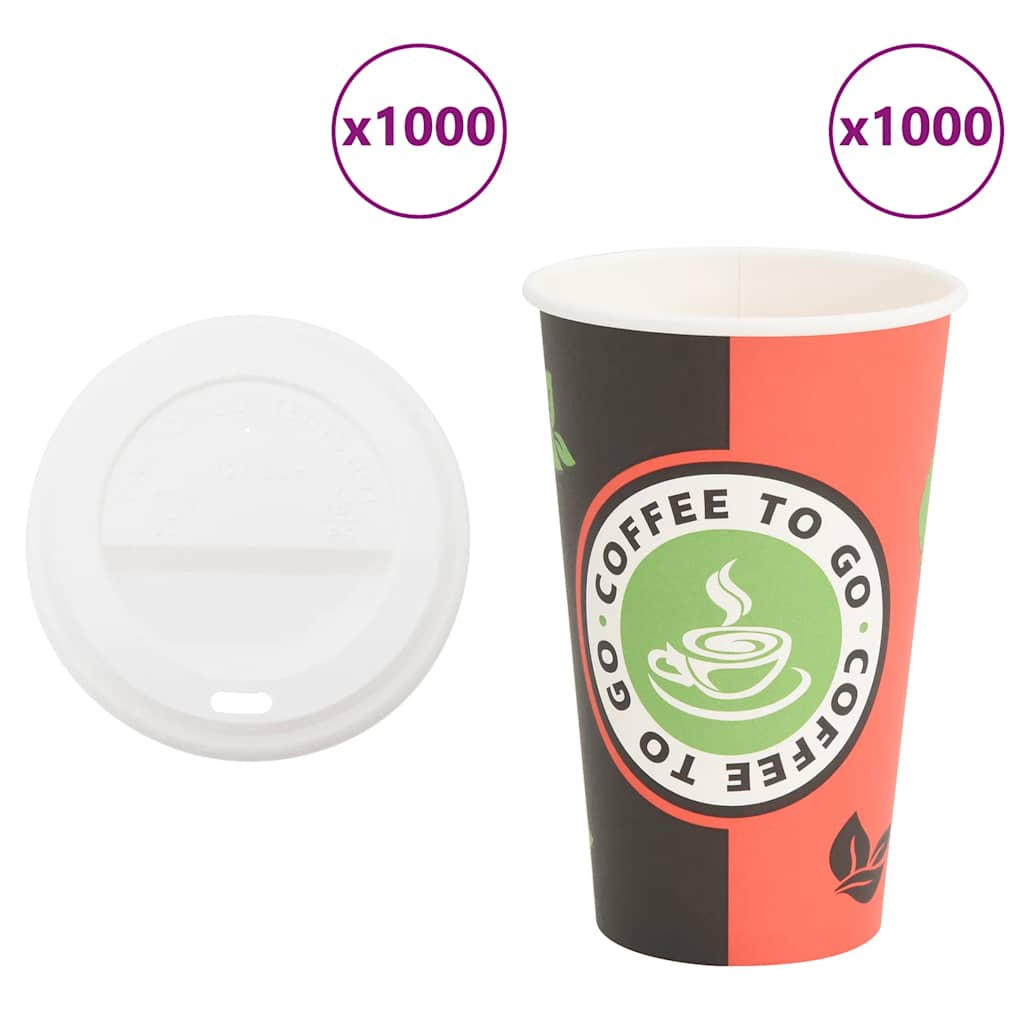 Pappbecher Mit Deckeln 1000 Stk. 16Oz 400Ml