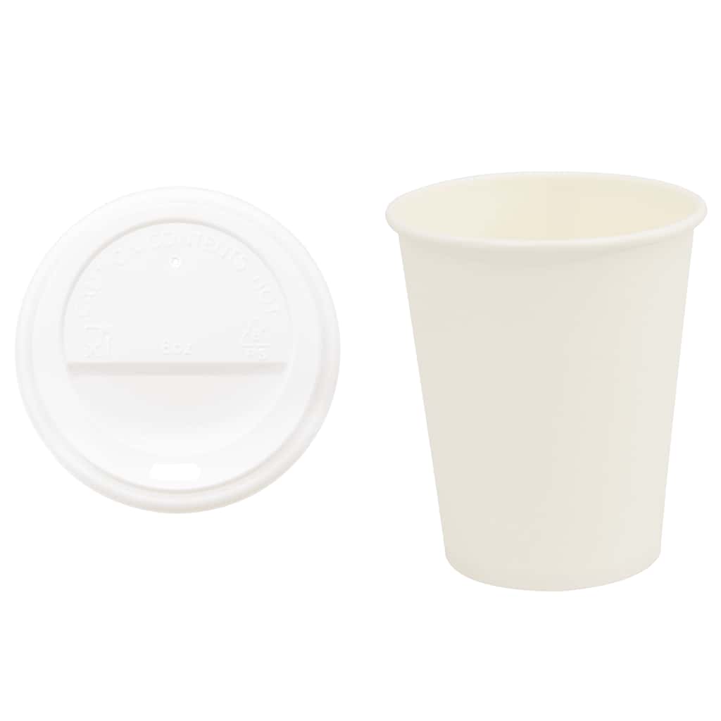 Pappbecher Mit Deckeln 1000 Stk. 8Oz 200Ml