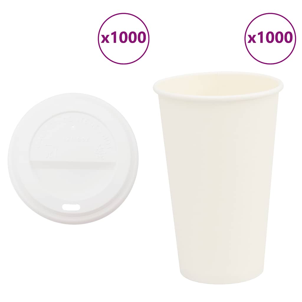 Pappbecher Mit Deckeln 1000 Stk. 8Oz 200Ml