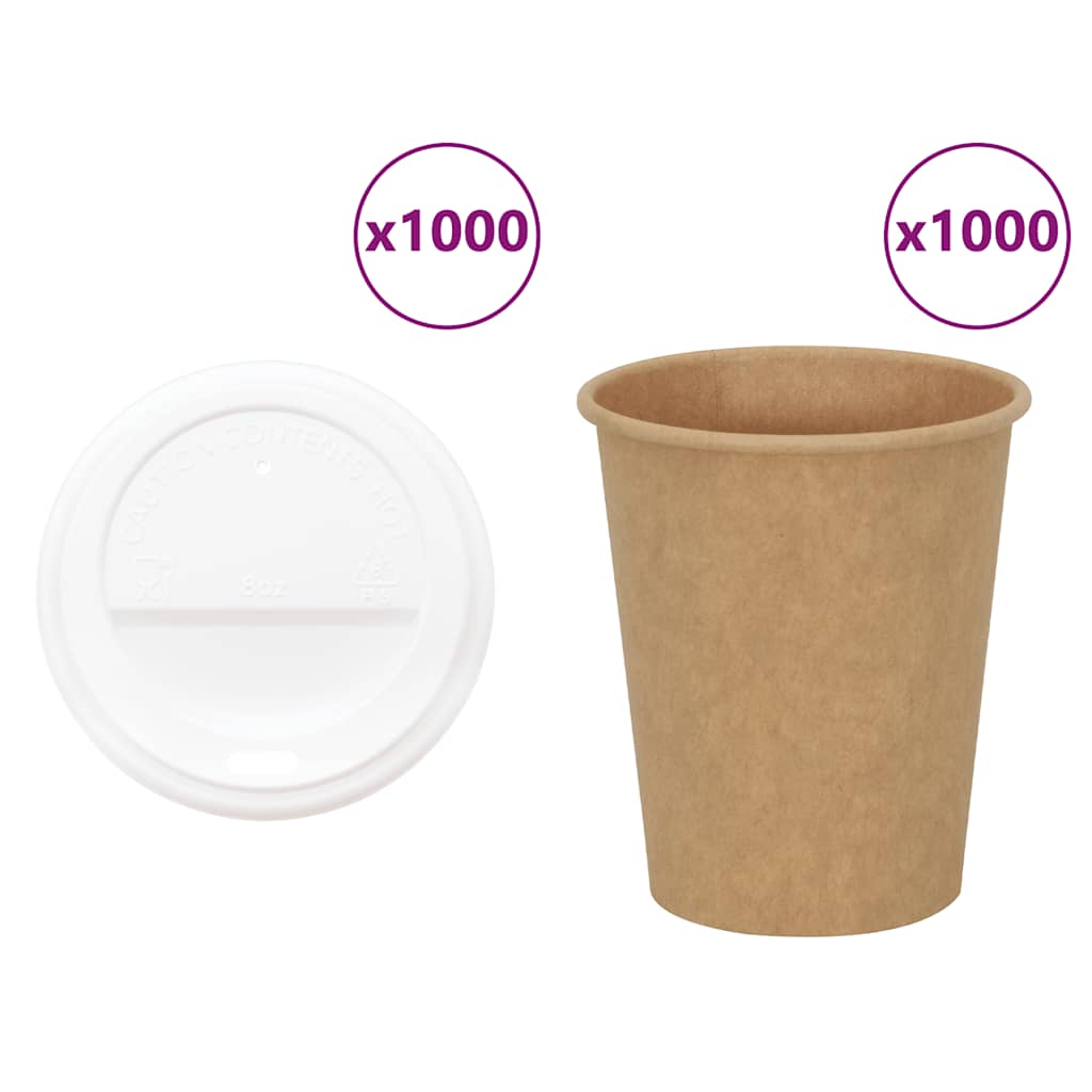 Pappbecher Mit Deckeln 1000 Stk. 12Oz 300Ml