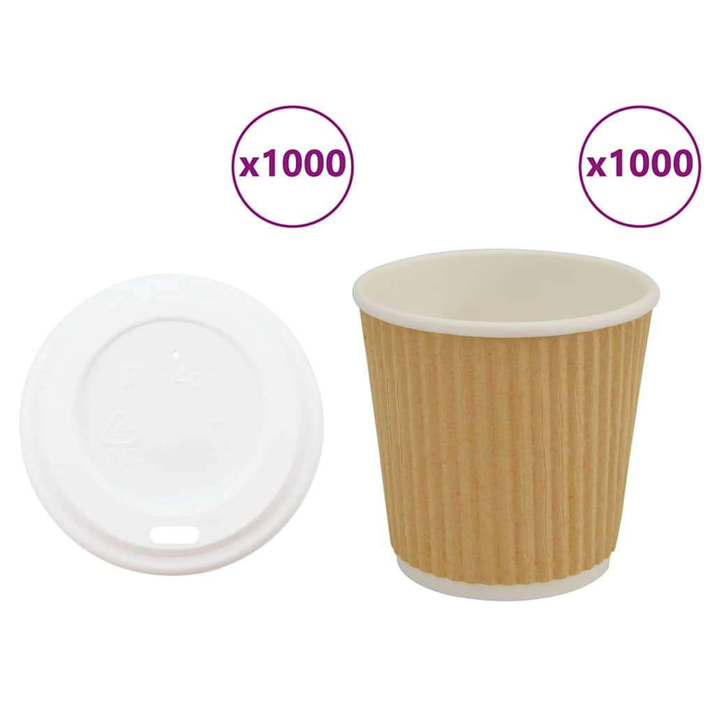 Pappbecher Mit Deckeln 1000 Stk. 4Oz 100Ml