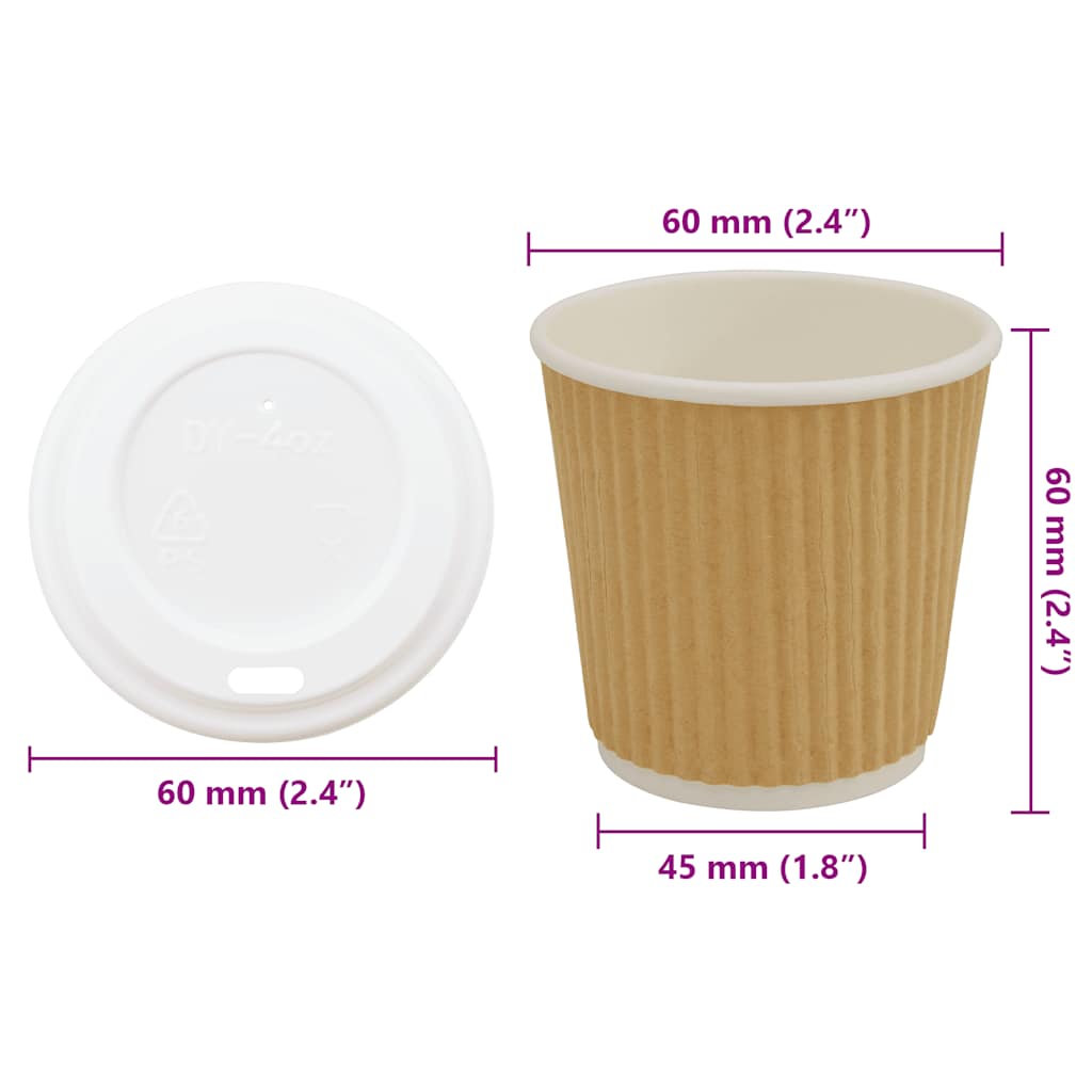Pappbecher Mit Deckeln 1000 Stk. 4Oz 100Ml