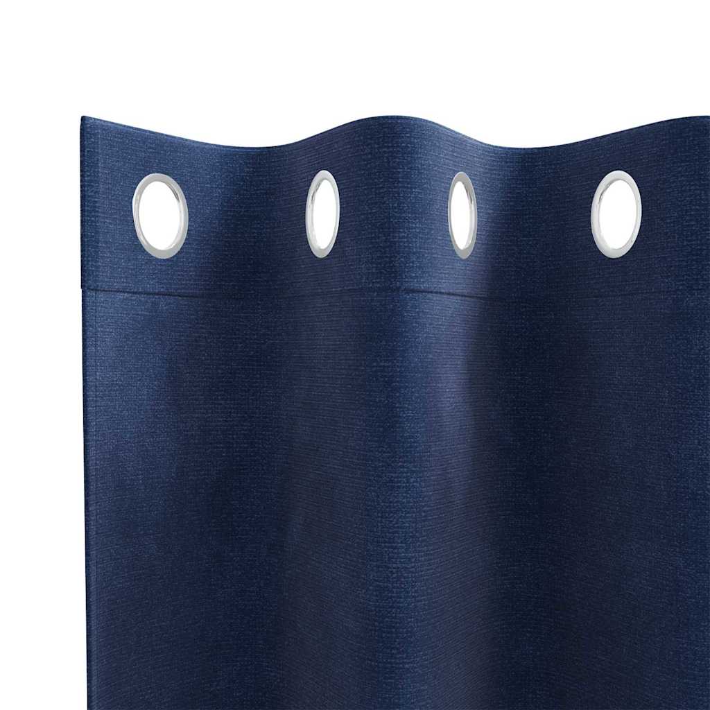 Verdunkelungsvorhänge 2 Pcs Samt Dunkelblau
