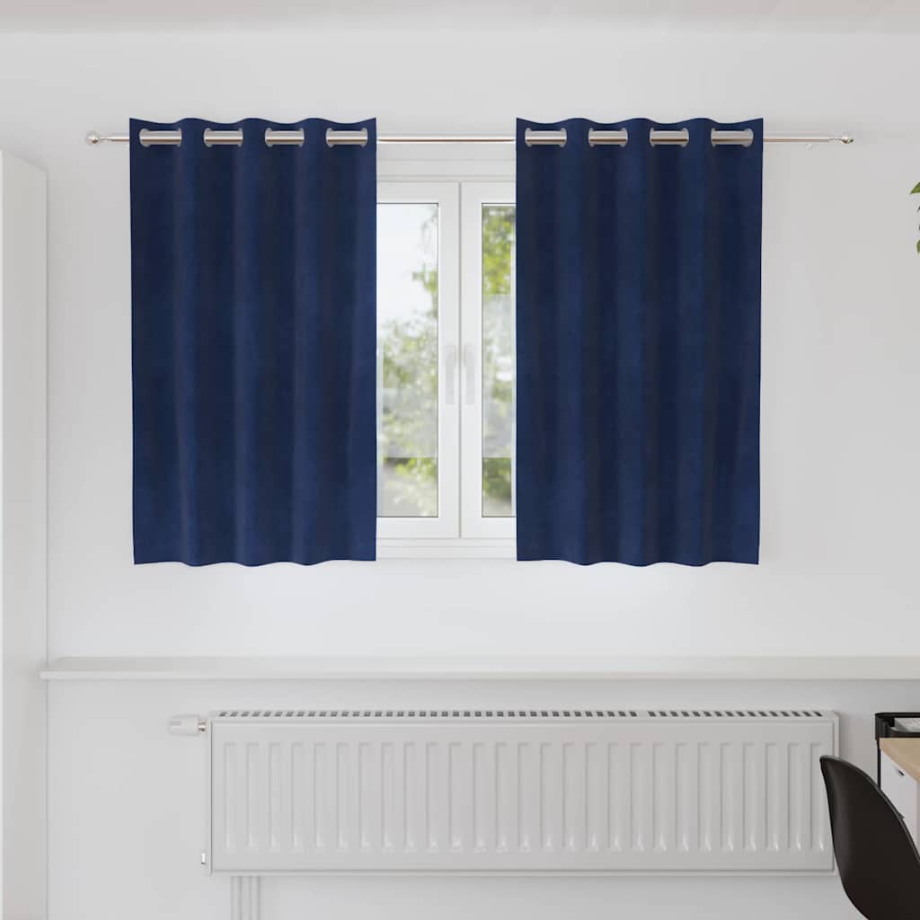 Verdunkelungsvorhänge 2 Pcs Samt Dunkelblau