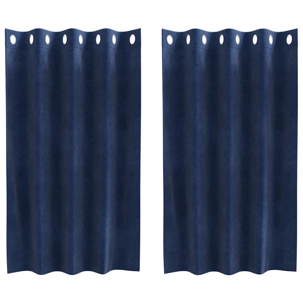 Verdunkelungsvorhänge 2 Pcs Samt Dunkelblau