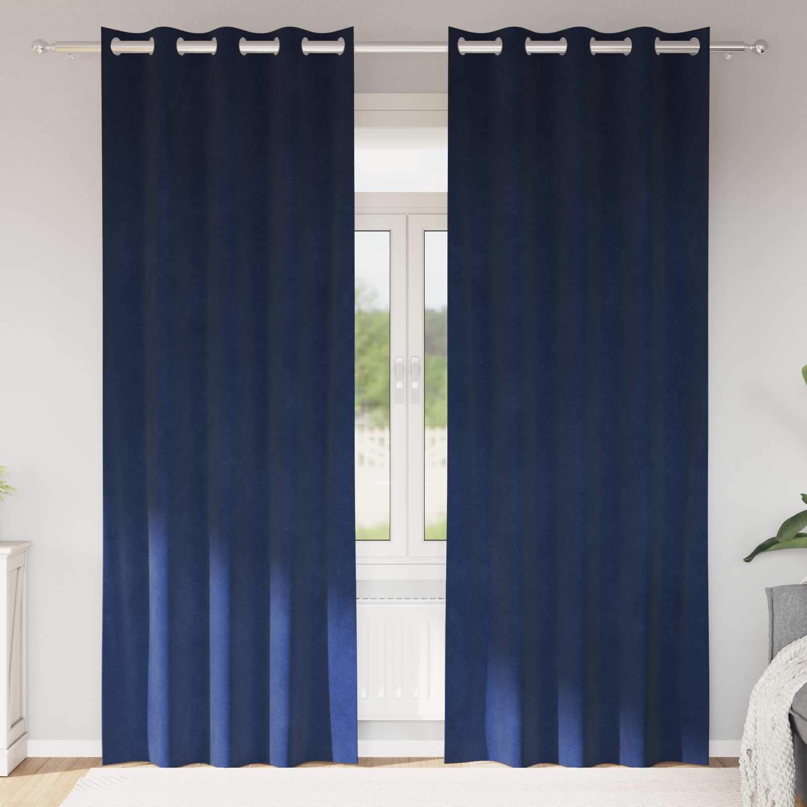Verdunkelungsvorhänge 2 Pcs Samt Dunkelblau