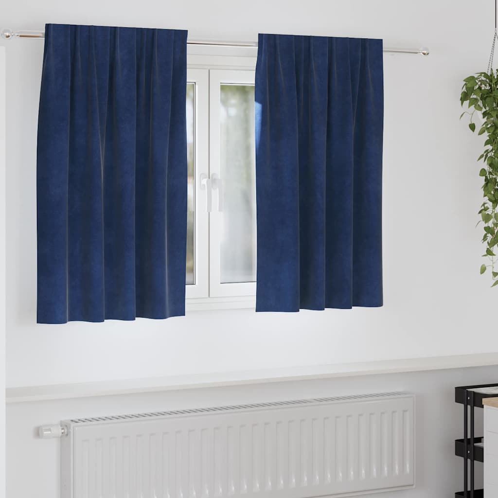 Verdunkelungsvorhänge 2 Pcs Samt Dunkelblau