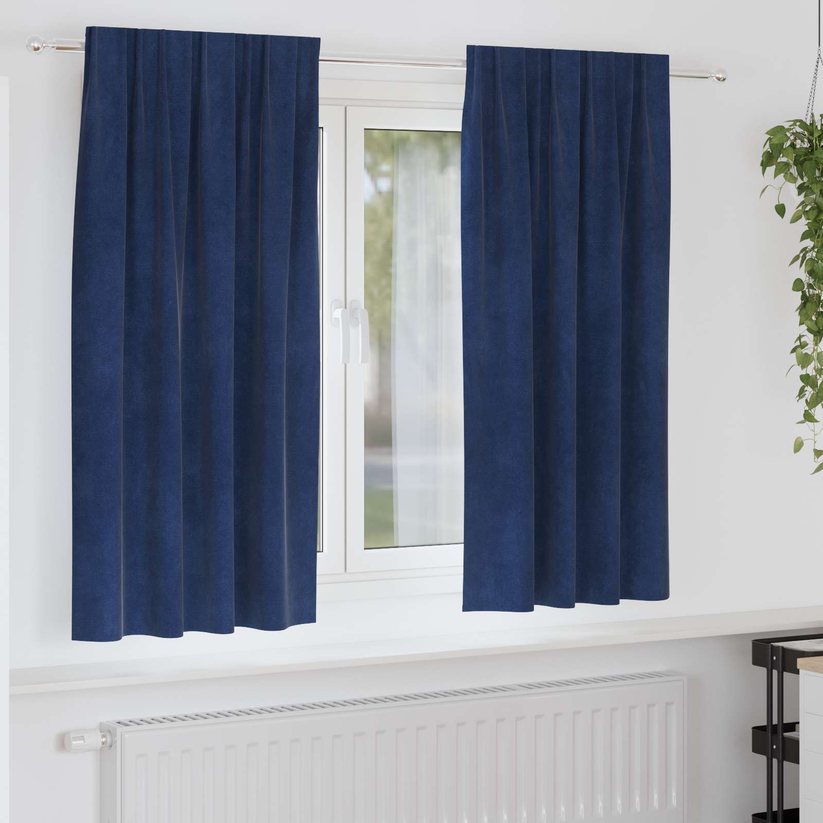 Verdunkelungsvorhänge 2 Pcs Samt Dunkelblau