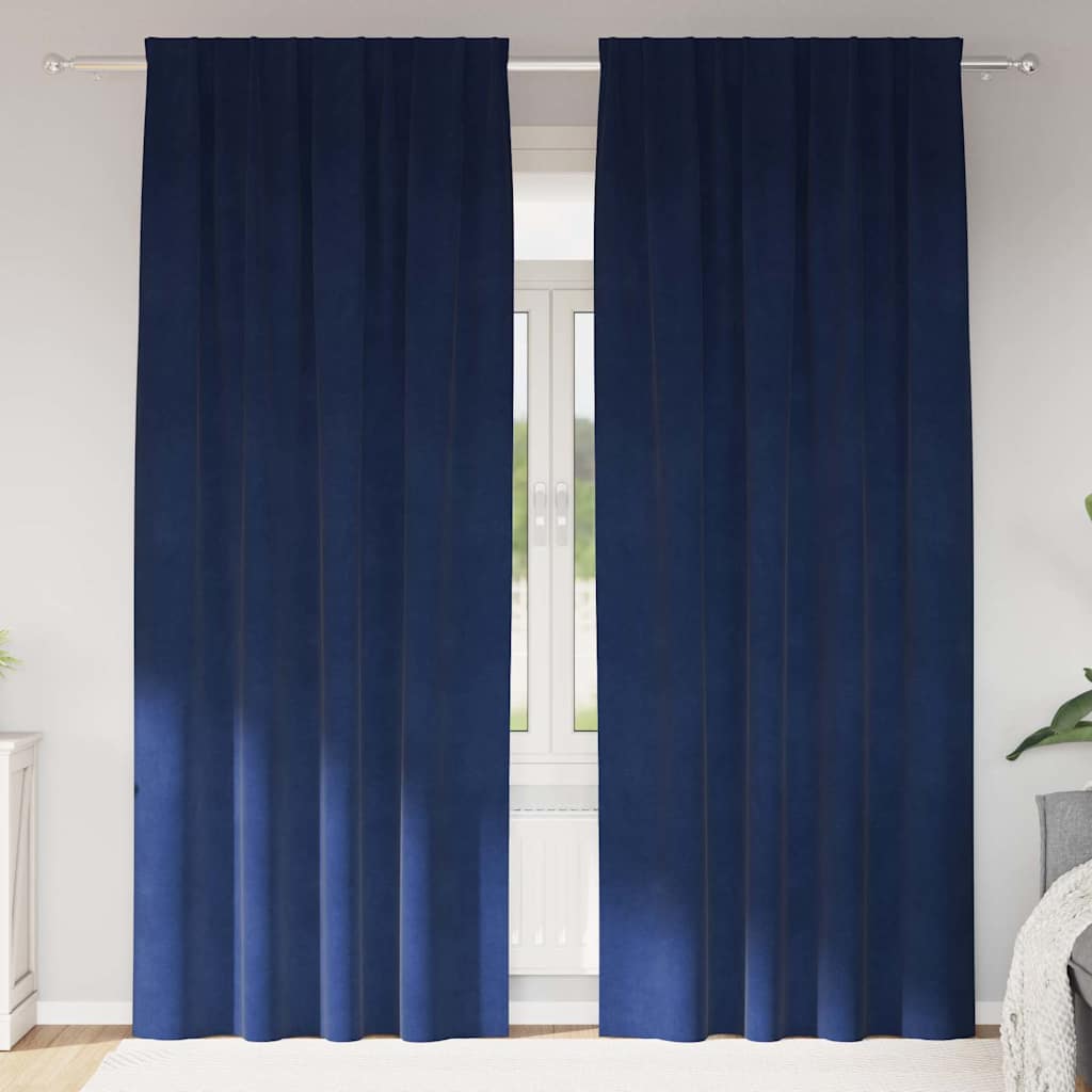 Verdunkelungsvorhänge 2 Pcs Samt Dunkelblau