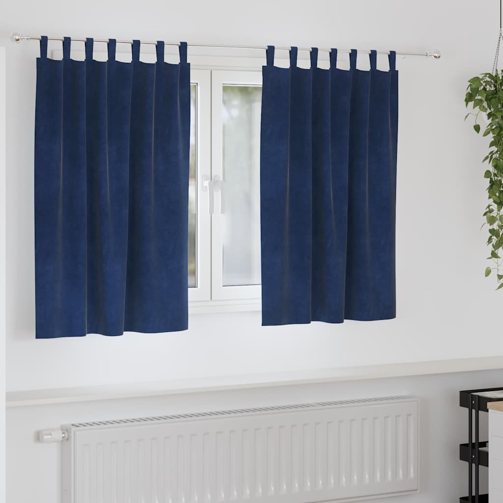 Verdunkelungsvorhänge 2 Pcs Samt Dunkelblau