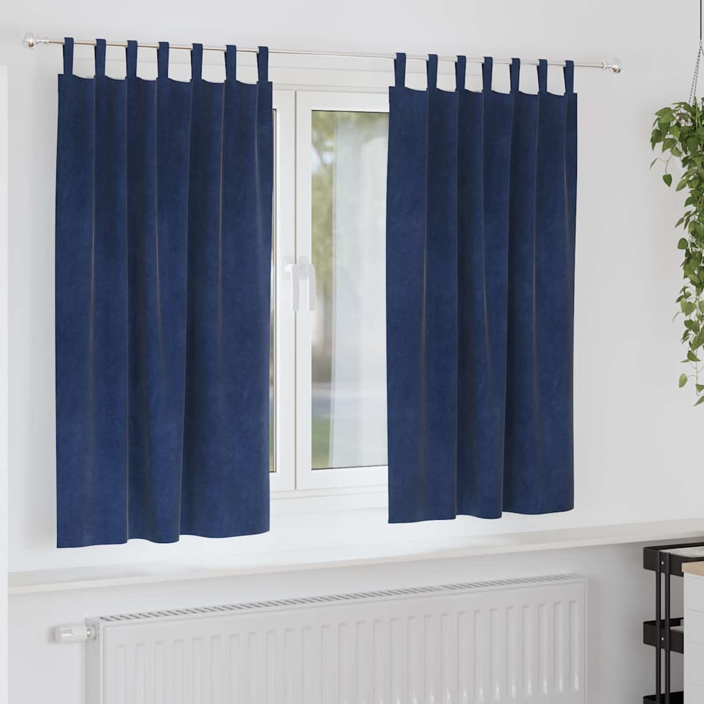 Verdunkelungsvorhänge 2 Pcs Samt Dunkelblau