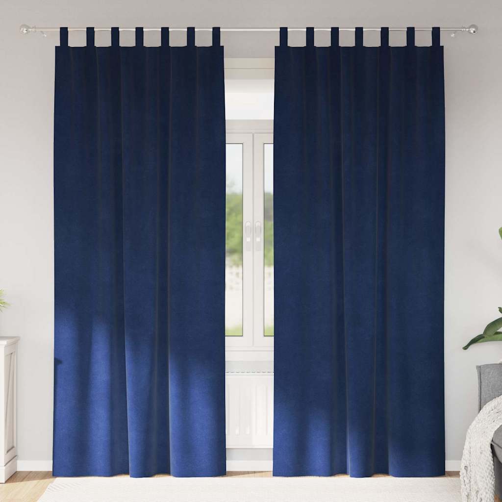 Verdunkelungsvorhänge 2 Pcs Samt Dunkelblau