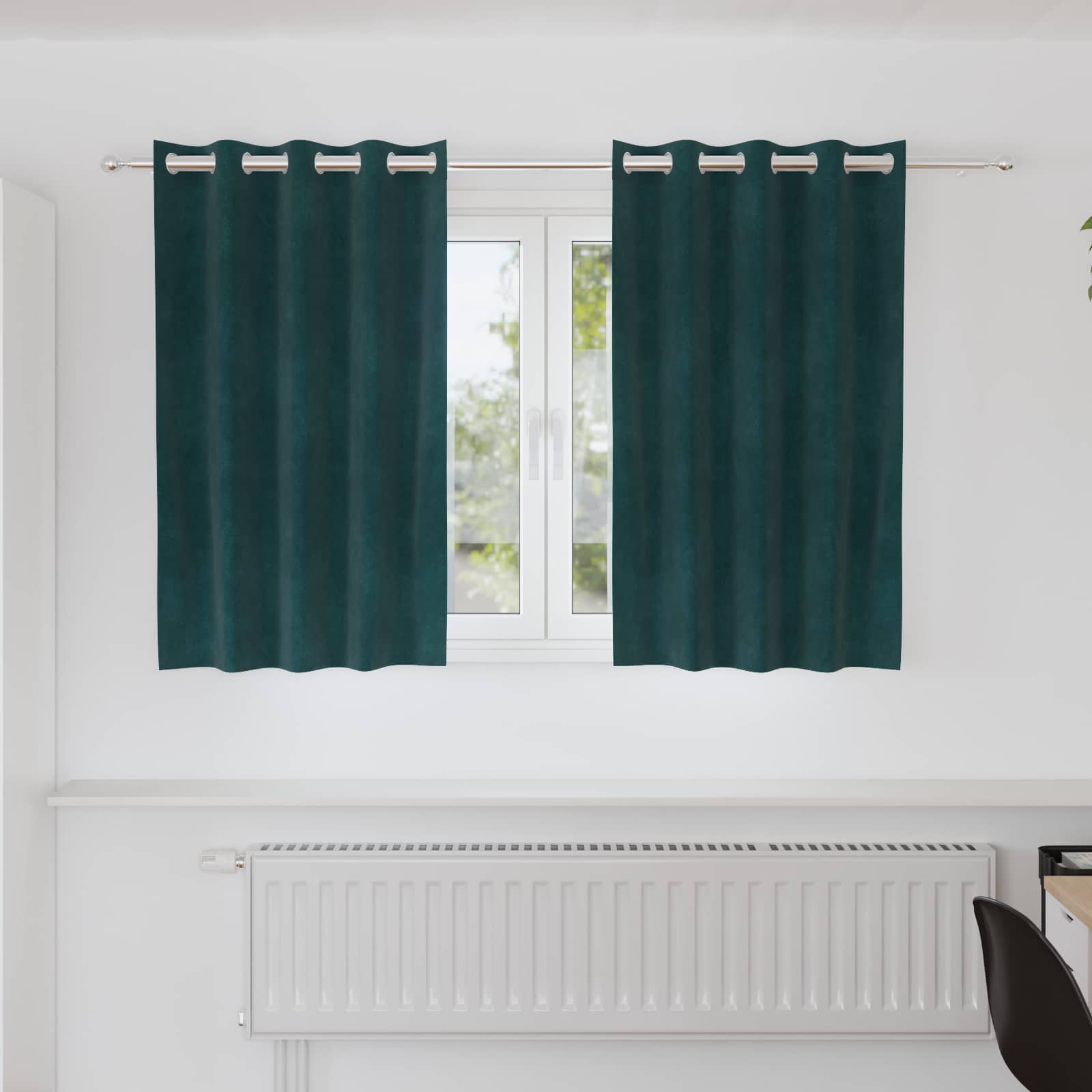 Verdunkelungsvorhänge 2 Pcs Samt Dunkelgrün