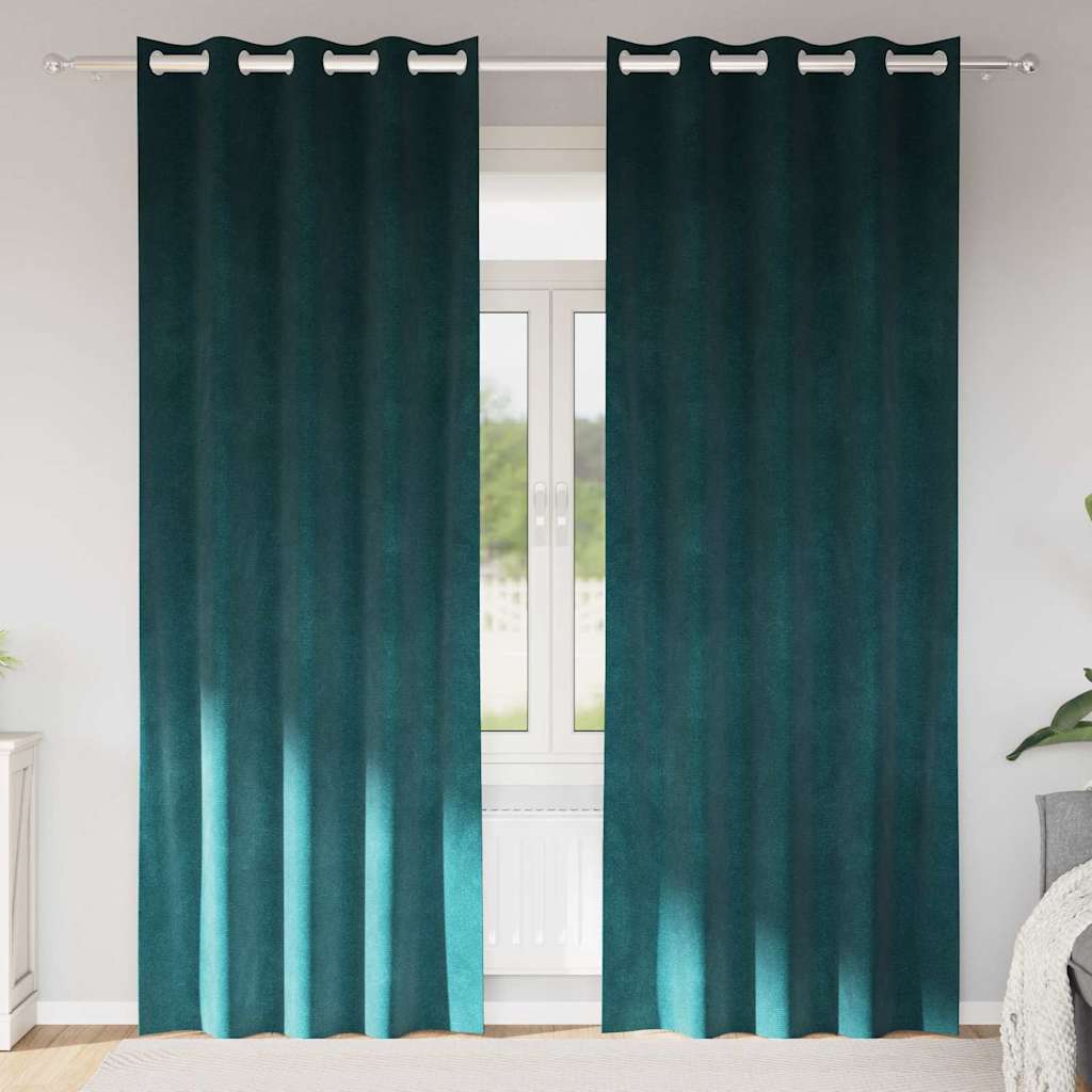 Verdunkelungsvorhänge 2 Pcs Samt Dunkelgrün