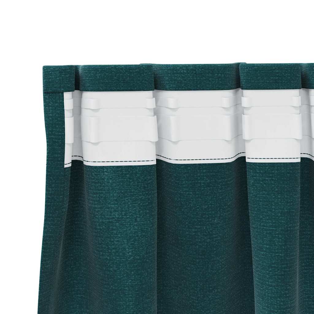 Verdunkelungsvorhänge 2 Pcs Samt Dunkelgrün