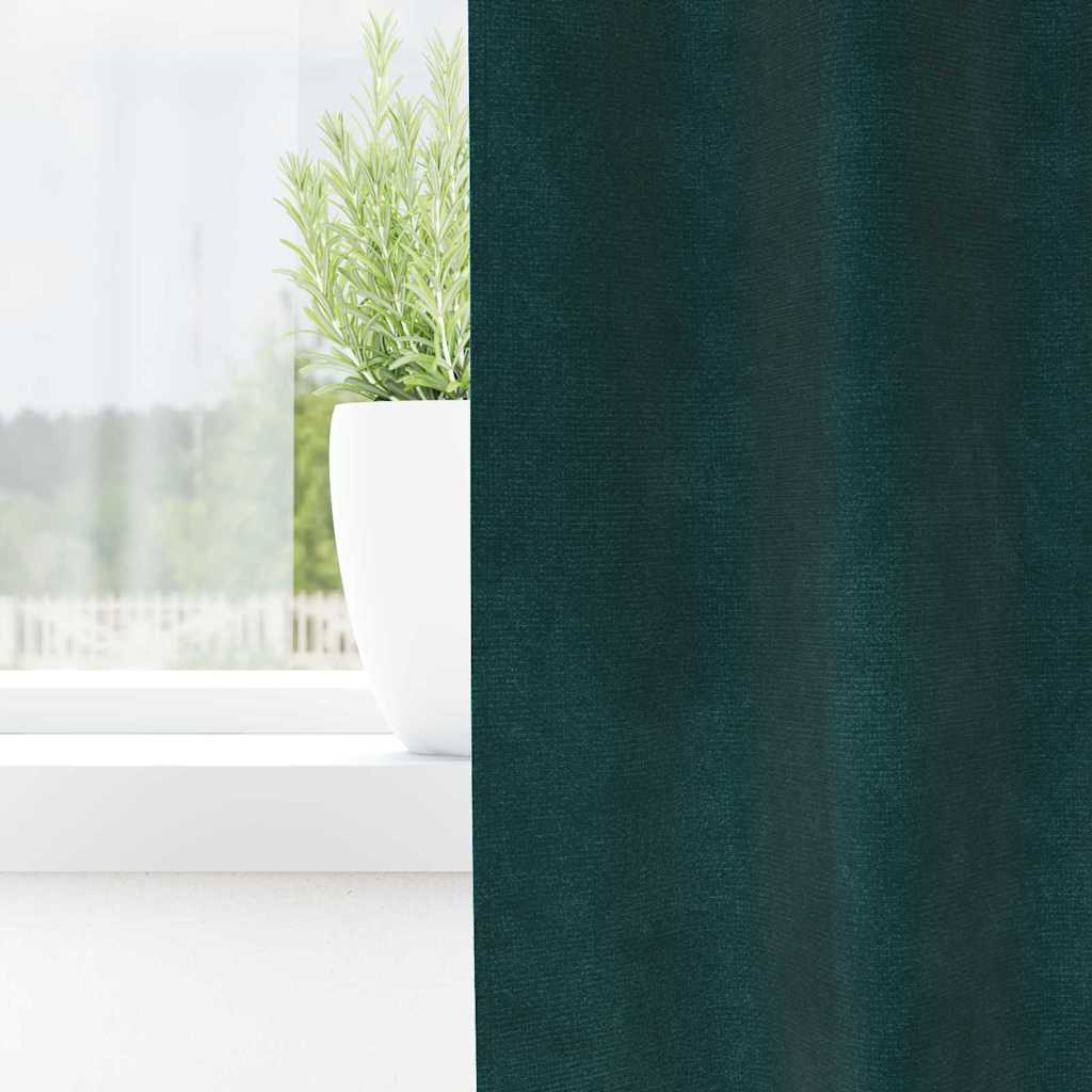 Verdunkelungsvorhänge 2 Pcs Samt Dunkelgrün