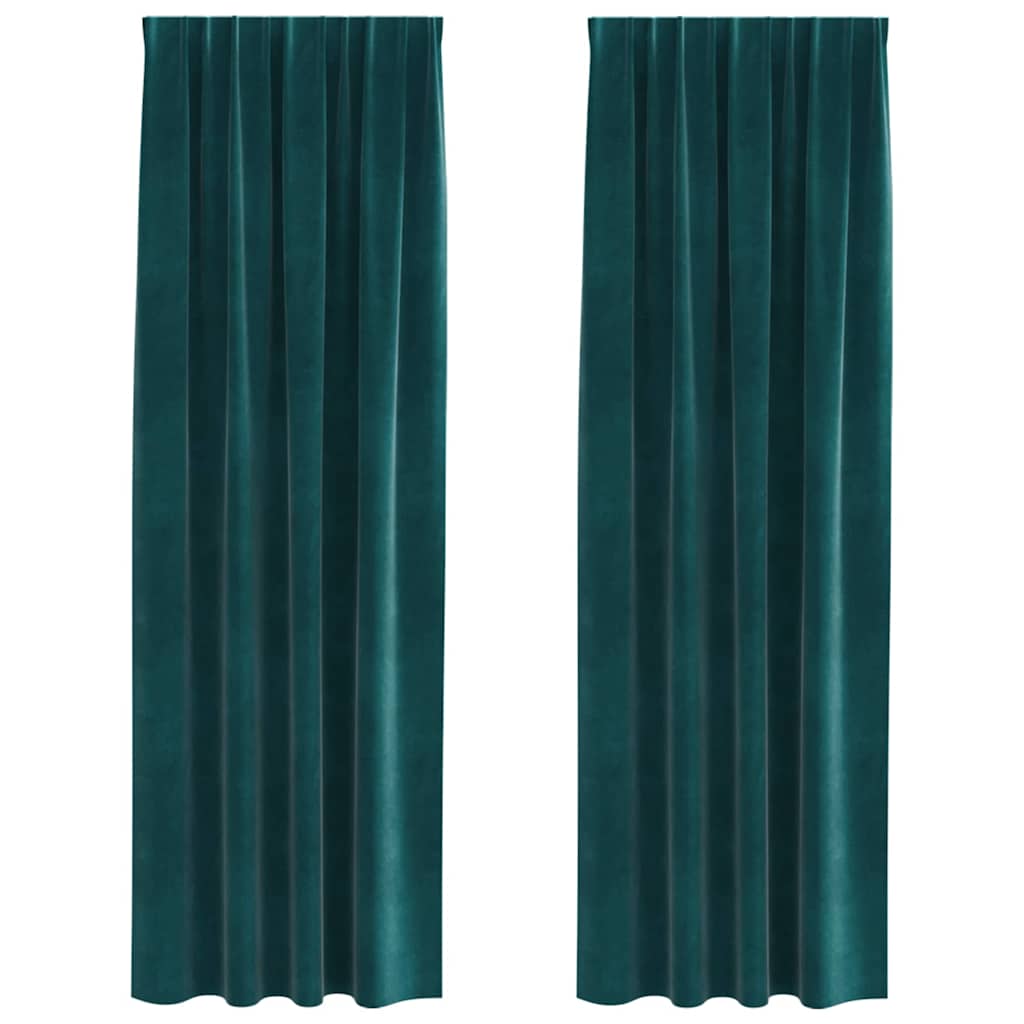 Verdunkelungsvorhänge 2 Pcs Samt Dunkelgrün