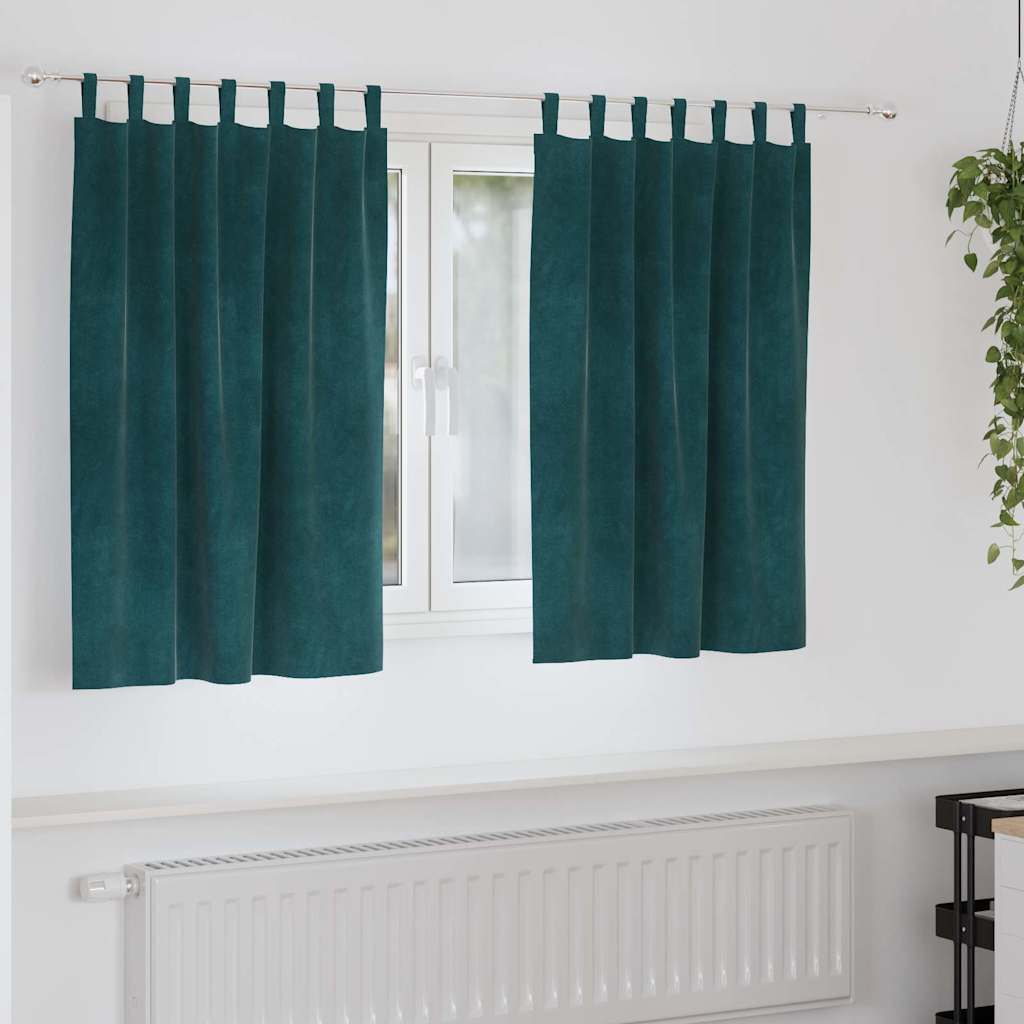 Verdunkelungsvorhänge 2 Pcs Samt Dunkelgrün
