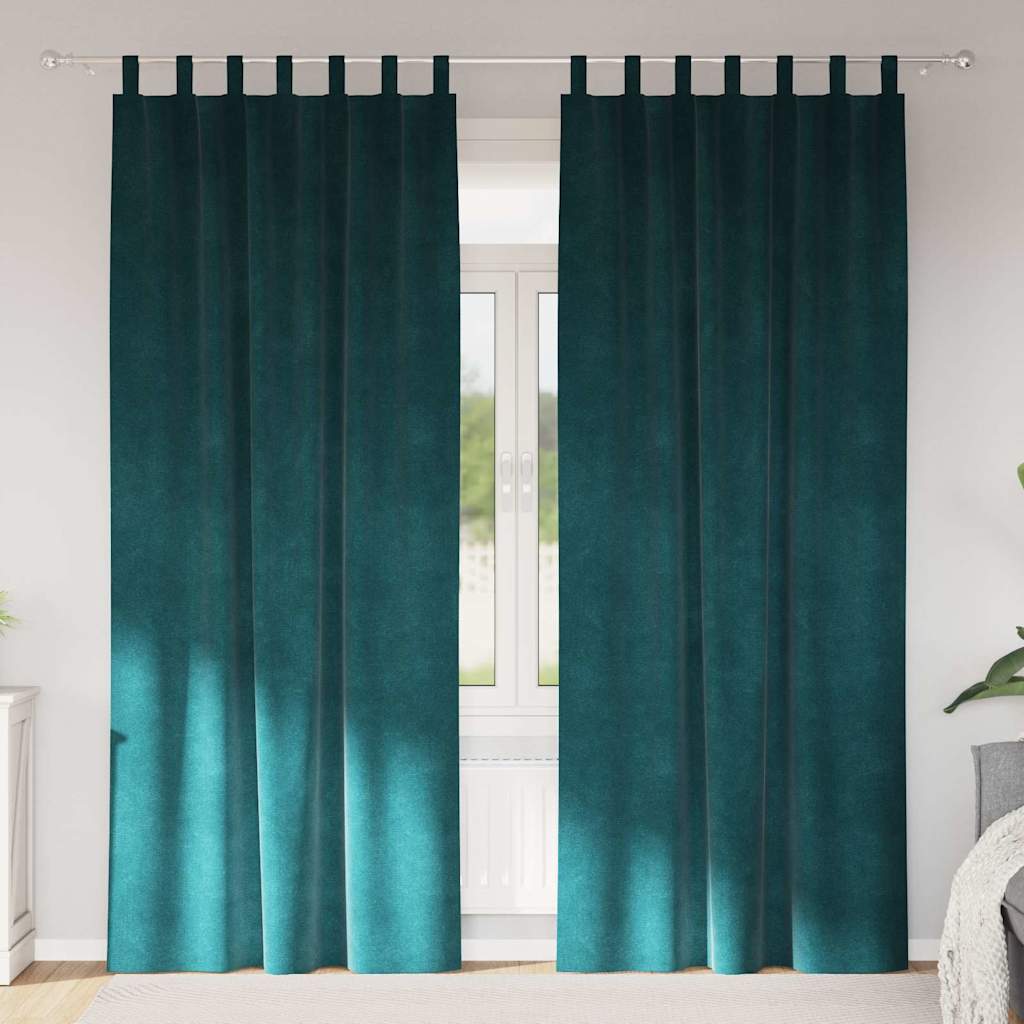 Verdunkelungsvorhänge 2 Pcs Samt Dunkelgrün