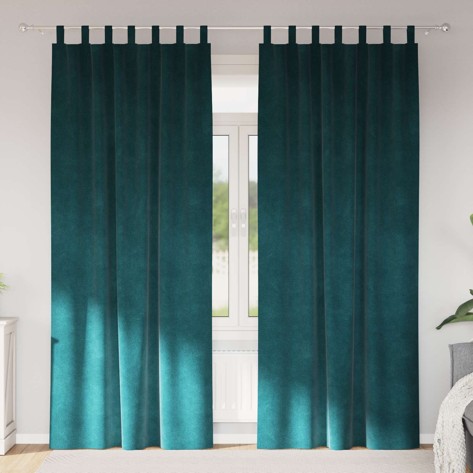 Verdunkelungsvorhänge 2 Pcs Samt Dunkelgrün