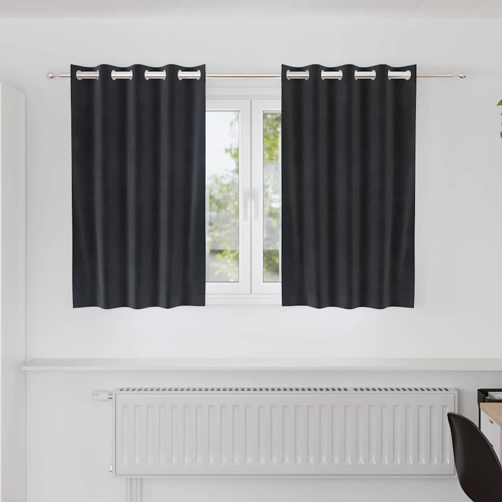 Verdunkelungsvorhänge 2 Pcs Samt Dunkelgrau