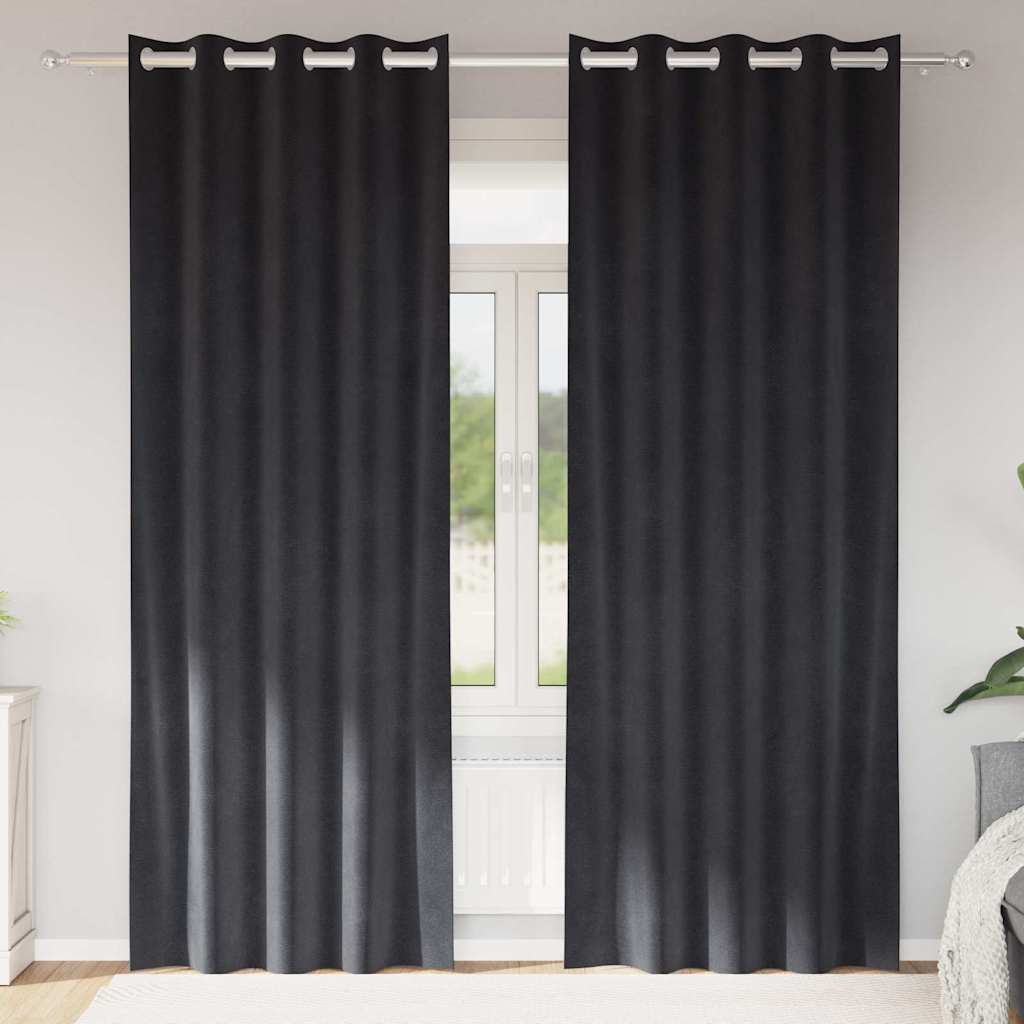 Verdunkelungsvorhänge 2 Pcs Samt Dunkelgrau