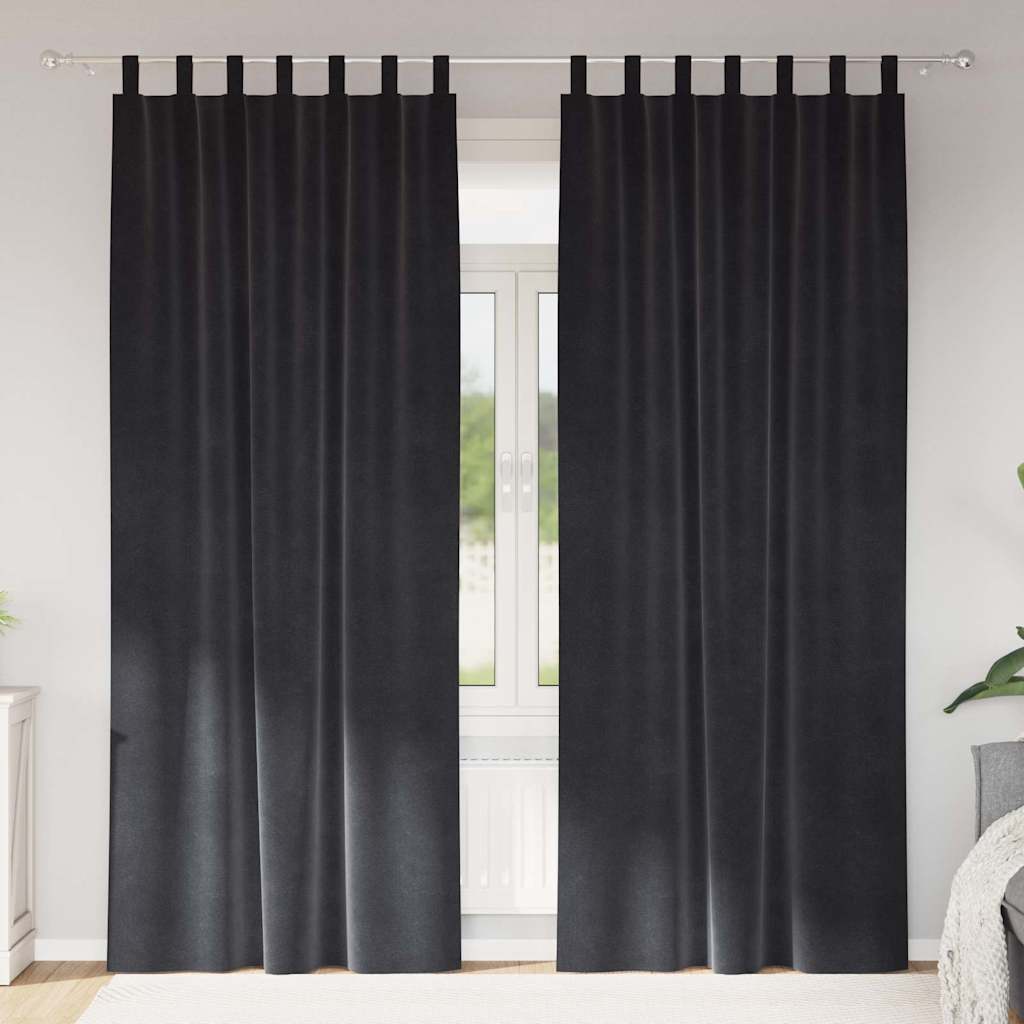 Verdunkelungsvorhänge 2 Pcs Samt Dunkelgrau