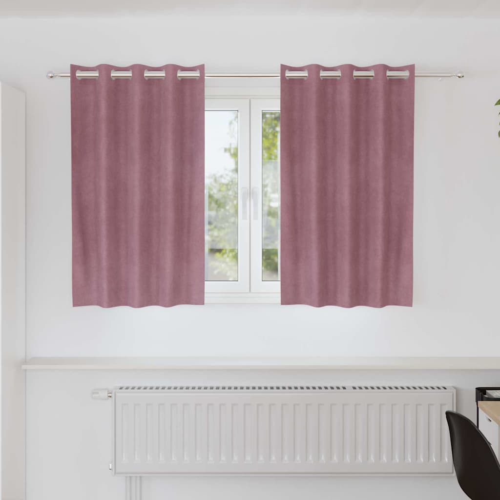 Verdunkelungsvorhänge 2 Pcs Samt Dunkelrosa