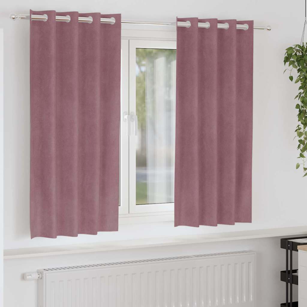 Verdunkelungsvorhänge 2 Pcs Samt Dunkelrosa