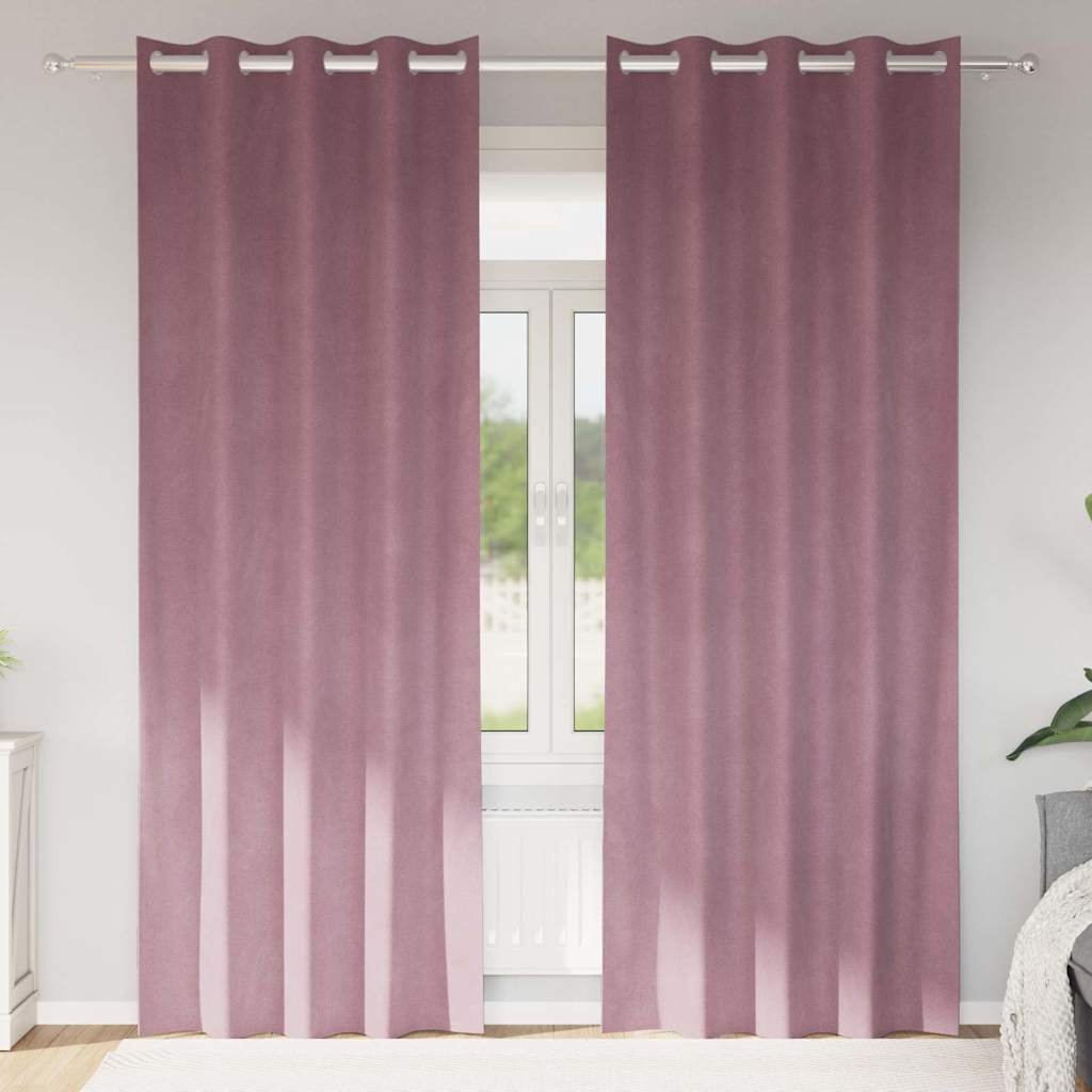 Verdunkelungsvorhänge 2 Pcs Samt Dunkelrosa