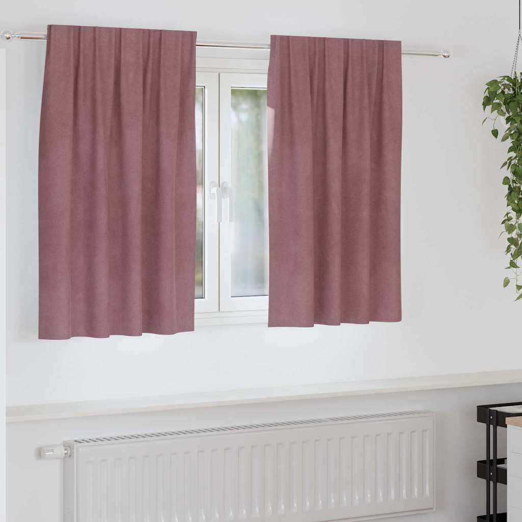 Verdunkelungsvorhänge 2 Pcs Samt Dunkelrosa