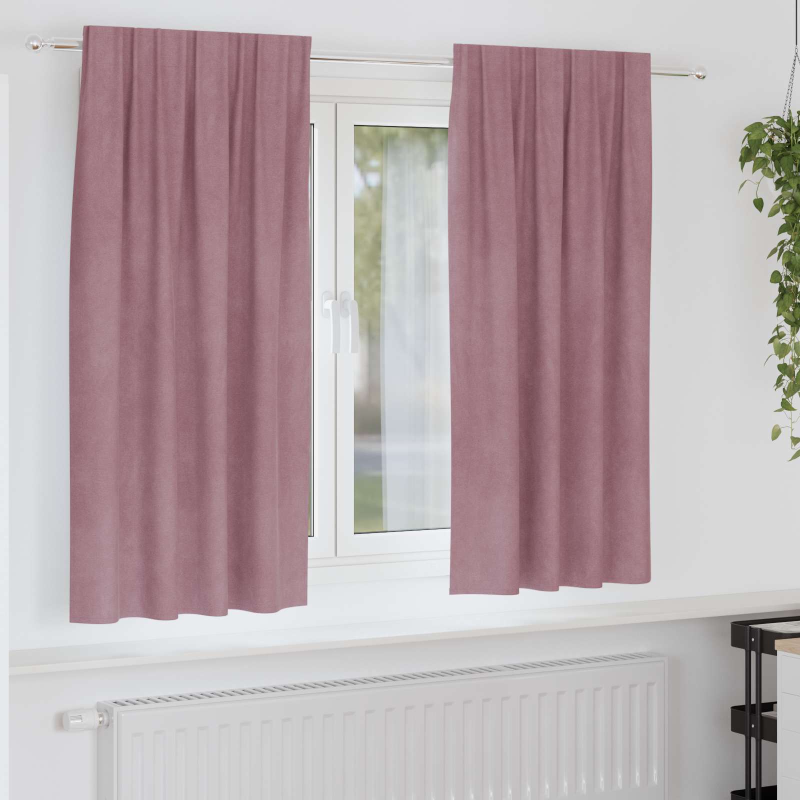 Verdunkelungsvorhänge 2 Pcs Samt Dunkelrosa