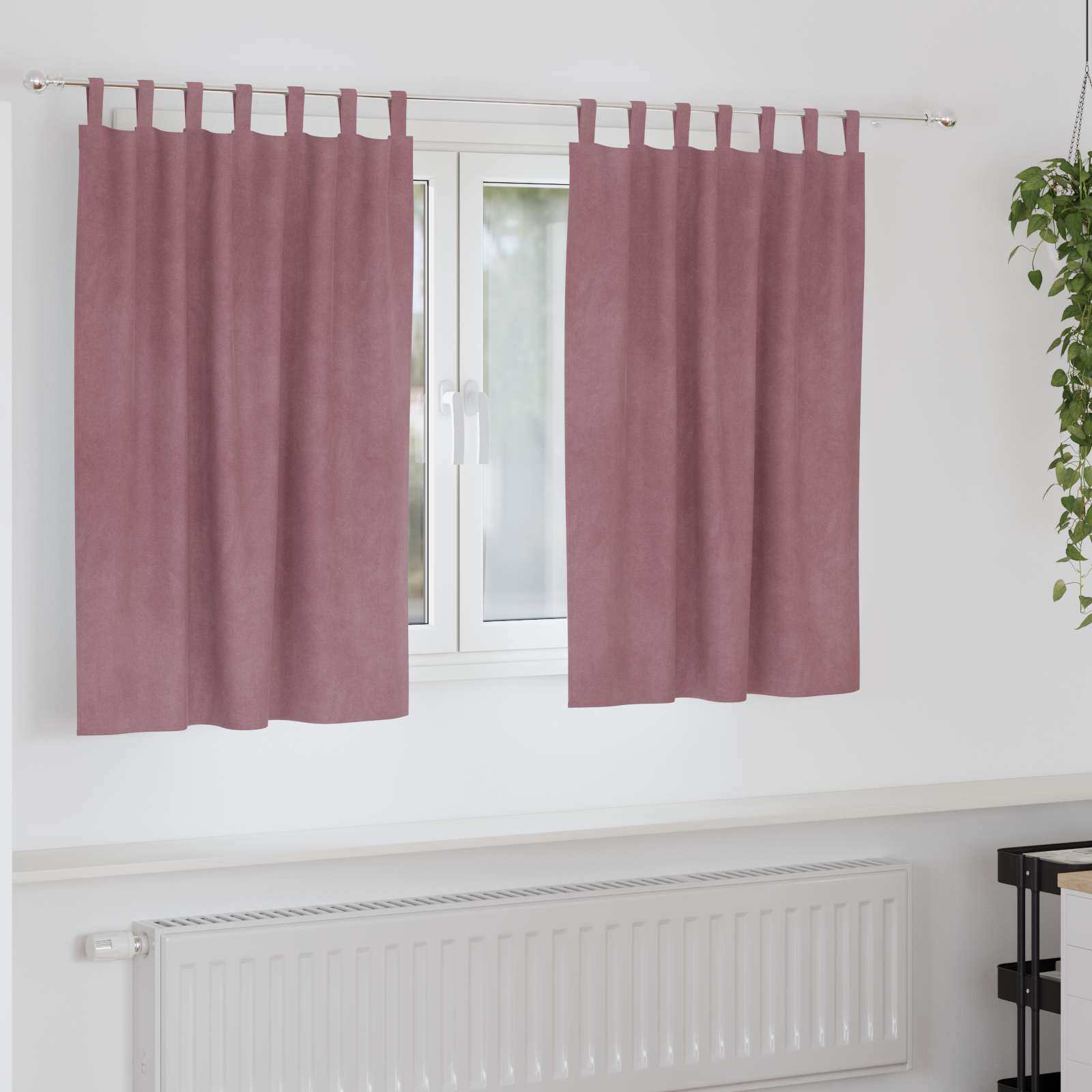 Verdunkelungsvorhänge 2 Pcs Samt Dunkelrosa