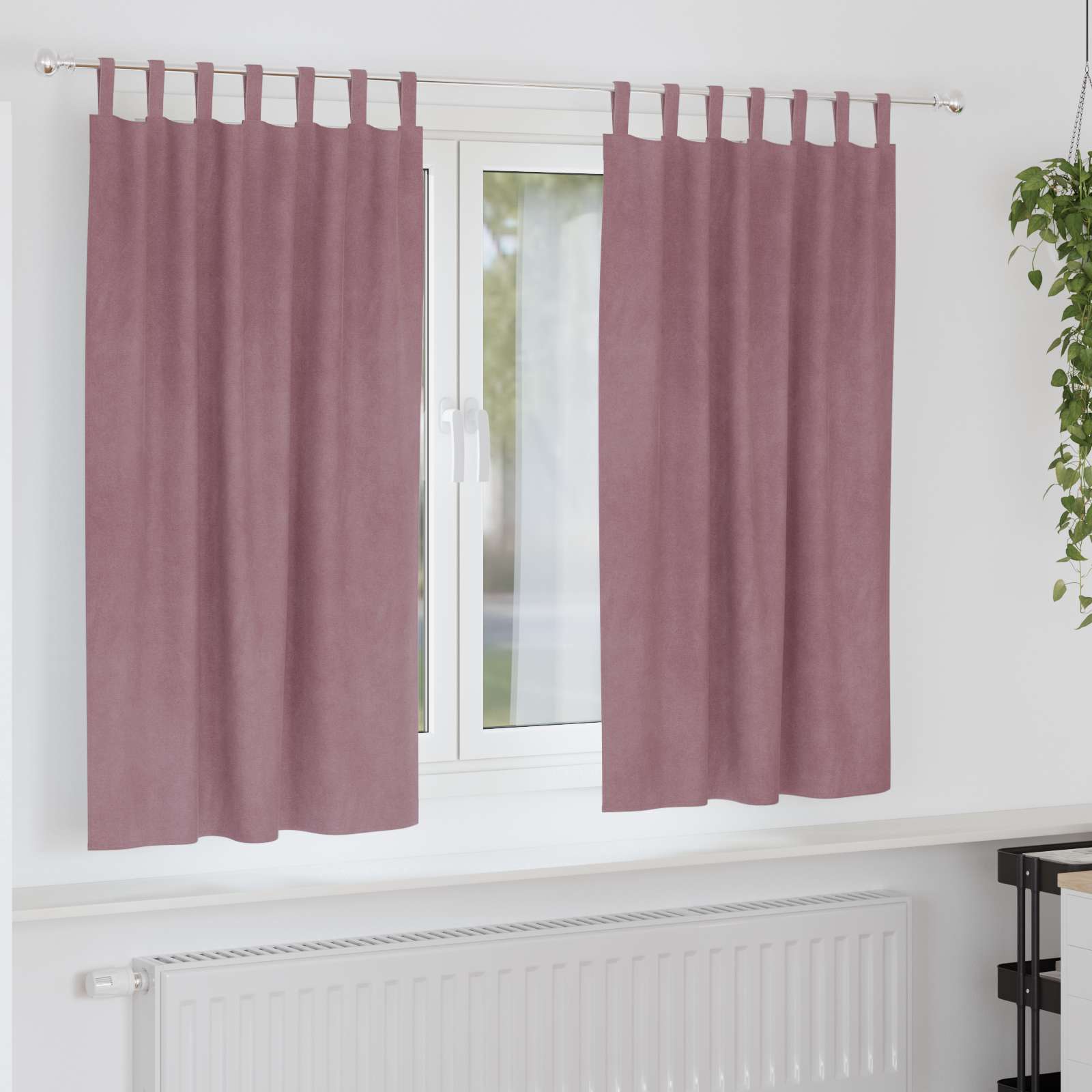 Verdunkelungsvorhänge 2 Pcs Samt Dunkelrosa