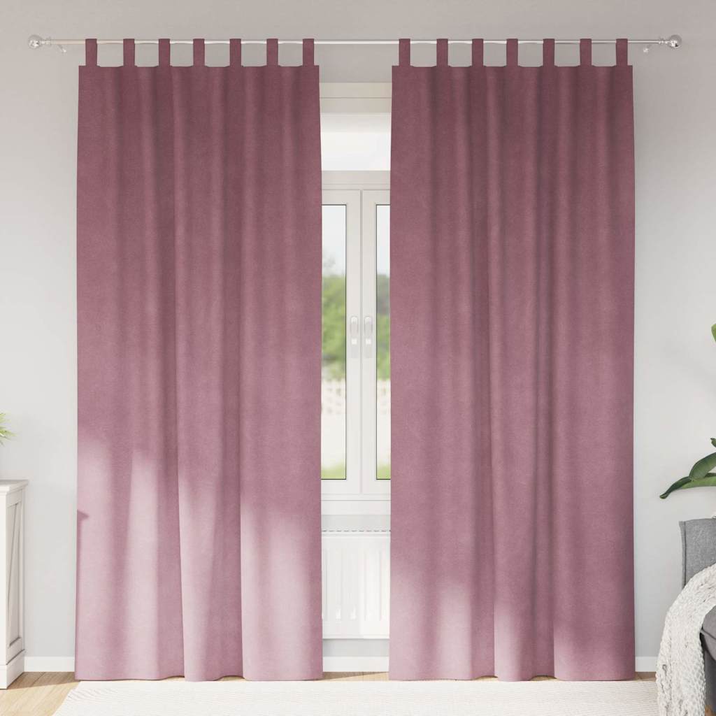 Verdunkelungsvorhänge 2 Pcs Samt Dunkelrosa