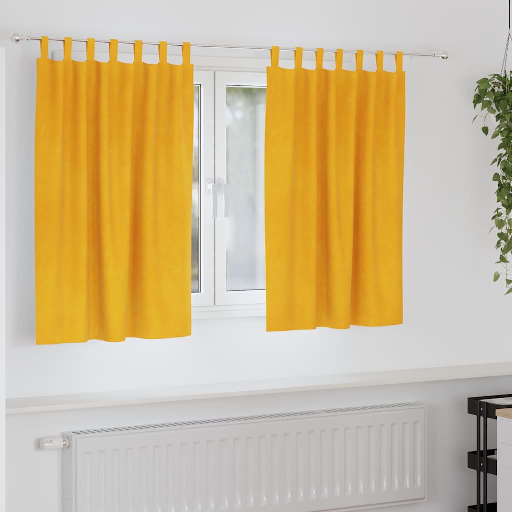 Verdunkelungsvorhänge 2 Pcs Samt Senfgelb