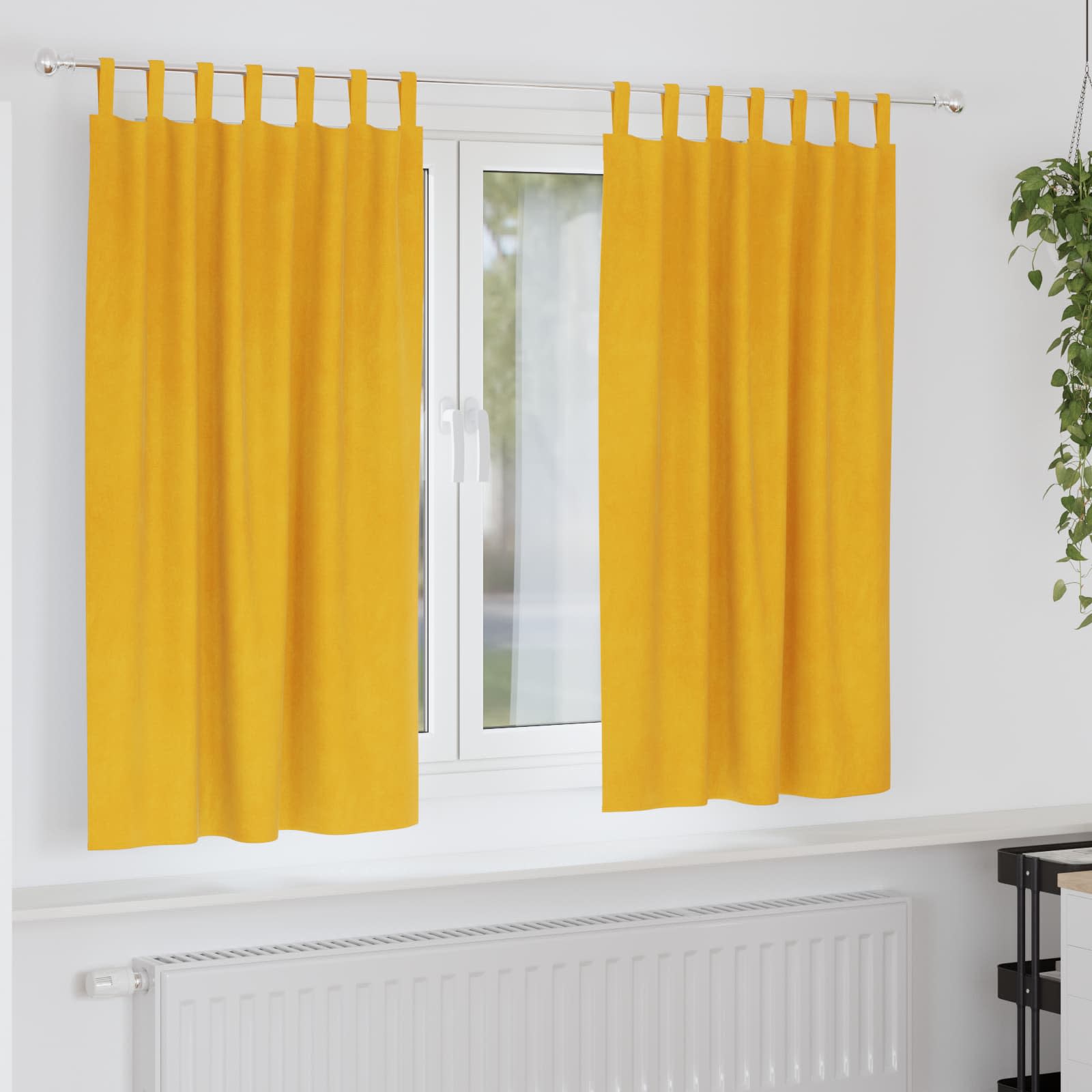 Verdunkelungsvorhänge 2 Pcs Samt Senfgelb